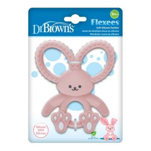 Dr Brown's Bunny Long Limbed Silicone Teether, Pink, CPKG(3m+),  TE020-INTL