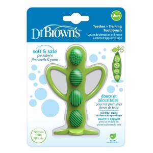 Dr Brown's Peapod Teething Toothbrush, Green, TE224-P2(3m+)