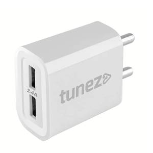 Tunez C10 2.4A Dual Port 12W Fast Charging Adaptor
