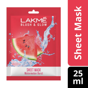 Lakme Blush & Glow Watermelon Sheet Mask Fruit Facial Like Glow 25Ml