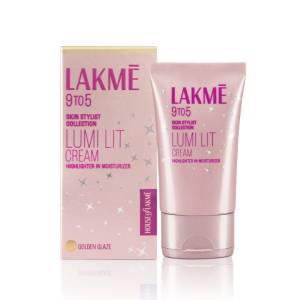 Lakme 9 To 5 Lumi Lit Cream Highlighter Moisturizer Primer With Hyaluronic Acid & Niacinamide 60Gm