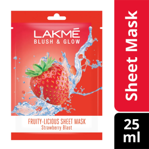 Lakme Blush & Glow Strawberry Sheet Mask Fruit Facial Like Glow 25Ml