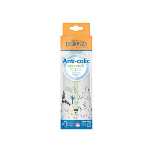 Dr Brown's 9 oz/270 mL Options+ Wide-Neck Designer Bottle, Multi Dino Design, 1-Pack,  WB91010-INTLX