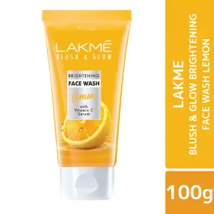 Lakme Blush and Glow Brightening Face Wash Lemon With Vitamin C Serum 100 Gm