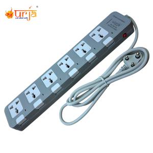 Urja (986-2M) 6 Port Surge Protector – 100% Copper, 4000W (16A) 3 Pin Extension Multiplug with Individual Switches