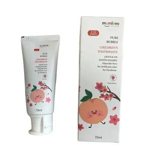 Mumlove Kids Toothpaste Bubble Oral Care Fluoride & SLS Free Peach Flavor 70Ml