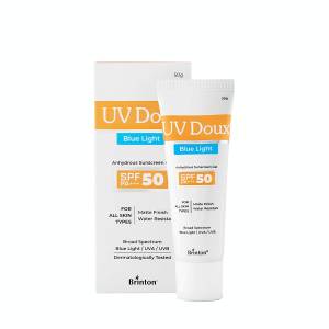 UV Doux Blue Light Sunscreen Protection Gel SPF 50 PA+++ UVA/UVB for Men & Women 50Gm