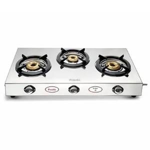 Preethi Ember Gas Stove 3 Burner Stainless Steel SSGS003