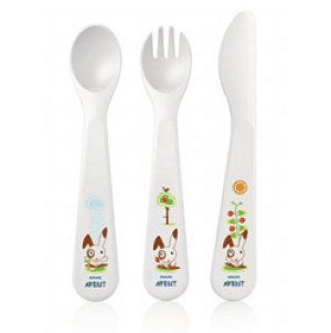 Philips Avent Toddler Fork  Spoon & Knife Set  18 months SCF714/00
