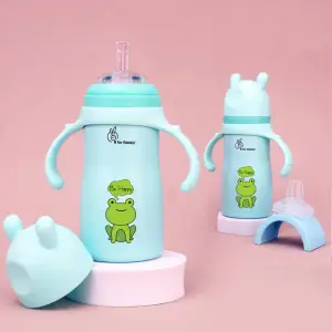 R for Rabbit 270ml Steebo Tiny Tales 2 in 1 Spout and Straw Sipper Stainless Steel Bottle For Kids (9mnths-5yrs), SSTTLB01