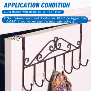 Creative Iron Door Hanging Hook Wall Clothes Hanger Rack