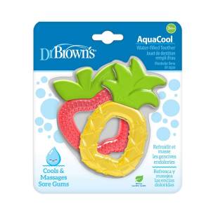 Dr Brown's AquaCool Water-Filled Teether, Pineapple and Apple, 2-Pack (3m+), TE024