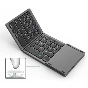 Mini Wireless Portable Tri Fold Slim Bluetooth Keyboard With Touchpad B033