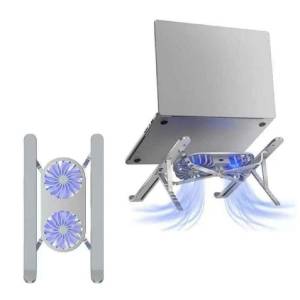 Aluminum Laptop Stand with Dual Cooling Fan