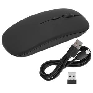 2.4G Wireless + Bluetooth Mouse with Adjustable DPI Nano Receiver & Type C Charging Cable