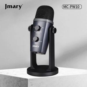 JMARY MC-PW10 USB Microphone – Noise Cancelling Cardioid Pickup Zero-Latency Monitoring Plug & Play for Podcasting Gaming, Streaming, Recording