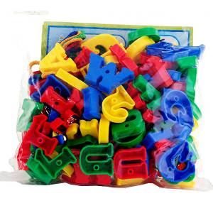 Montessori Lacing Multicolored Capital English Alphabet (ABCD) Puzzle Blocks