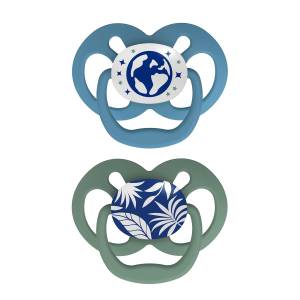 Dr Brown's Advantage Pacifiers, Stage 2, Glow in the Dark, Blue, 2-Pack (6-18m),  PA22004-INTL