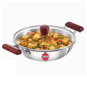Hawkins Triply Stainless Steel 2.5Ltrs. Deep-Fry Pan Kadai SSD25G