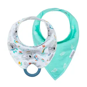 Dr brown's Super Soft Bandana Bib with Removeable Teether, Koalas/Leaves, 2-Pack , AC272-CA- P4