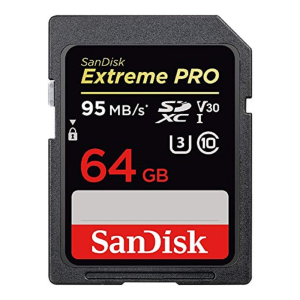 SanDisk 64 GB Extreme Pro SDHC UHS-1 U3, C10 Genuine Memory 'camera' Card- 95MB/s, 4K Ultra HD Videos