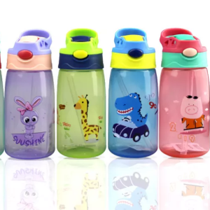 Mumlove Plastic Tumblers Leak Proof 500ml Sport Water Bottles for Kids with Straw Lid - BPA Free