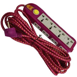 JRDQ 8 Port 2500W 13A(max) 3 Meter Nylon Braided Heavy Duty Universal Authentic Extension Multiplug