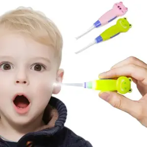 Cute Baby Portable Cartoon Design LED Lighting Earwax Removal Cleaning Kit for Kids 6M+