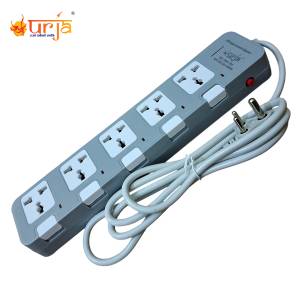 Urja (985-2M) 5 Port Surge Protector – 100% Copper, 4000W (16A) 3 Pin Extension Multiplug with Individual Switches