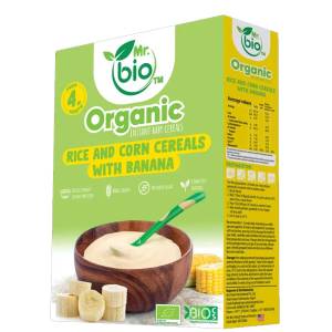 Mr Bio Organic Rice and Corn Cereal with Banana From 4M 200Gm
