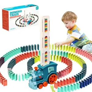 Electric Domino Train Set For Children With 80 Block Set