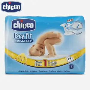 Chicco Dry Fit Advanced Diaper For 2-5Kg New Born 27 Pieces