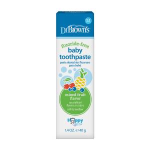 Dr Brown's Baby Toothpaste, Fluoride-Free, Mixed Fruit, 1.4 oz/40 g, HG032