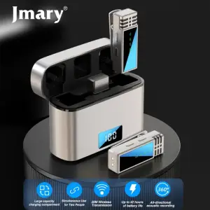 JMARY MW-15 All-in-One Wireless Microphone With Dual Mic & Portable Charging Case
