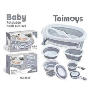 Toimoys Baby Foldable Bath Tub Set Of 6 Pcs