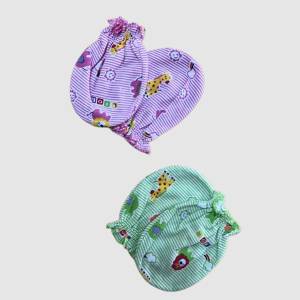 Cute and Colorful Printed Hand Gloves For NewBorn Baby (Pack of 2 Pairs)