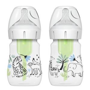 Dr Brown's 5oz/150ml Options+ Wide-Neck Designer Bottles, Jungle Designs, 2-Pack, WB52014