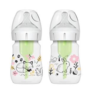 Dr Brown's  5oz/150ml Options+ Wide-Neck Designer Bottles, Woodland Designs, 2-Pack, WB52016