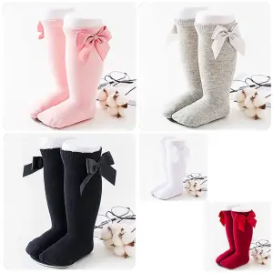 Baby Girls Knee High Bow Design Socks
