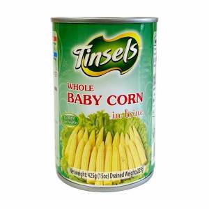 Tinsels Whole Baby Corn in Brine 425Gm