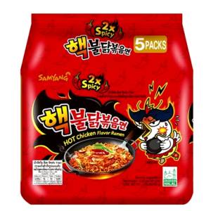 SAMYANG Hot Chicken Ramen 2X Spicy Noodles 140Gm (Pack of 5)