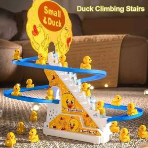 Electric Cartoon Duck Climbing Music Train Duck