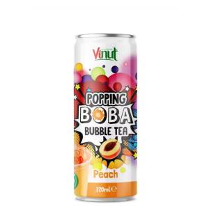 Vinut Peach Popping Boba Bubble Tea 320Ml