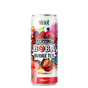 Vinut Strawberry Popping Boba Bubble Tea 320Ml