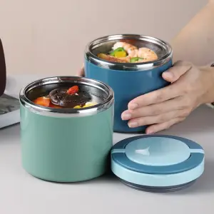 Round Lunch Box Food Thermal Jar Insulated Soup