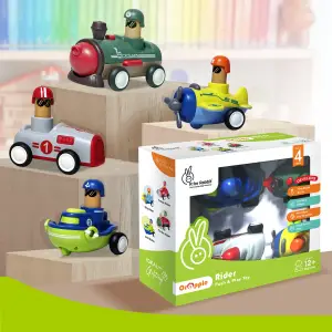R for Rabbit Orapple Rider BPA-Free Set of 4 Push Toys for Toddlers (Track, Sky, Turbo, Sail)(1-3yrs), ORORMC201