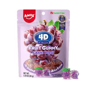 Amos Fruit Gummy Grapes 65Gm