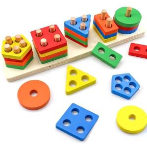 Early Learning  Colorful Wooden Sorting Puzzles Board