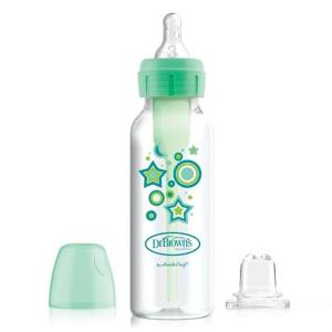 Dr. Brown's Options+ Narrow Bottle to Sippy Baby Bottle Start Kit, Green, 8 oz/250ml, SB81603-p3 for 6m+