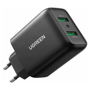 Ugreen 36W Fast-Charging Dual USB-A QC 3.0 Charger